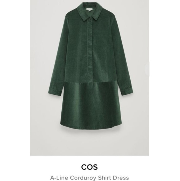 COS A-line Forest Green Corduroy Dress - Picture 2 of 12
